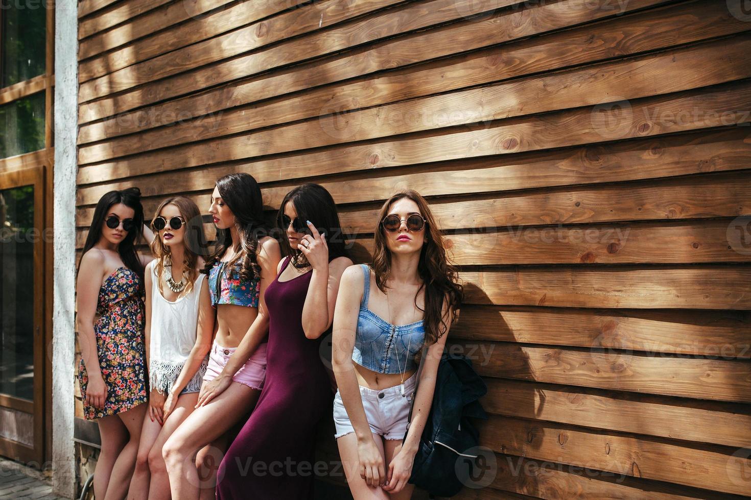 five young beautiful girls photo