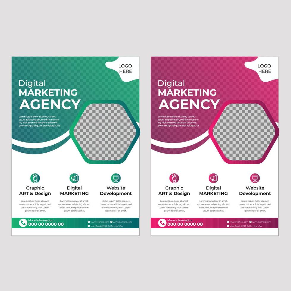 Business flyer template with gradient color vector