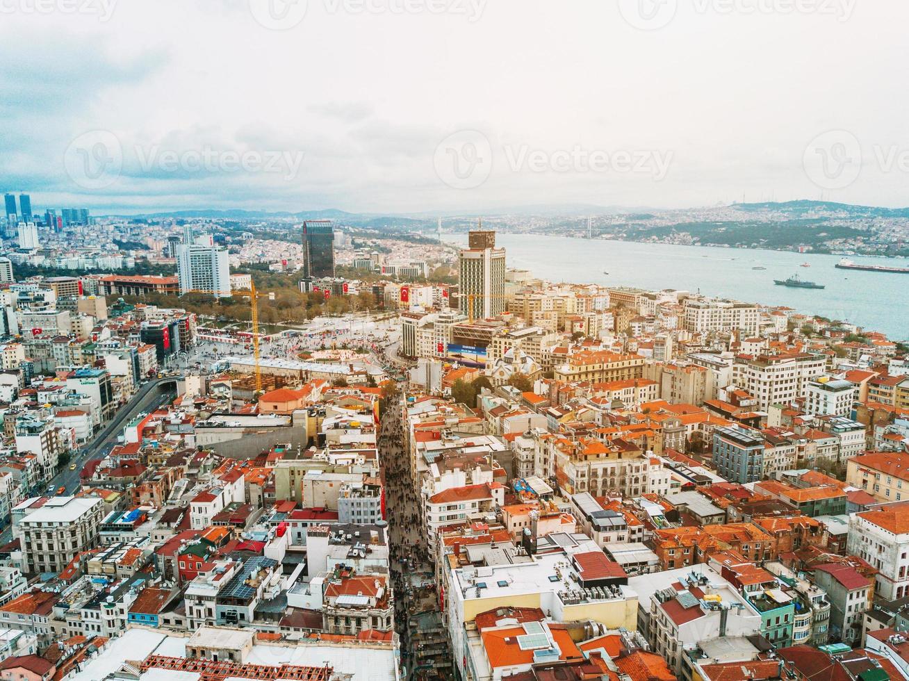 la vista desde el vuelo a estambul. foto