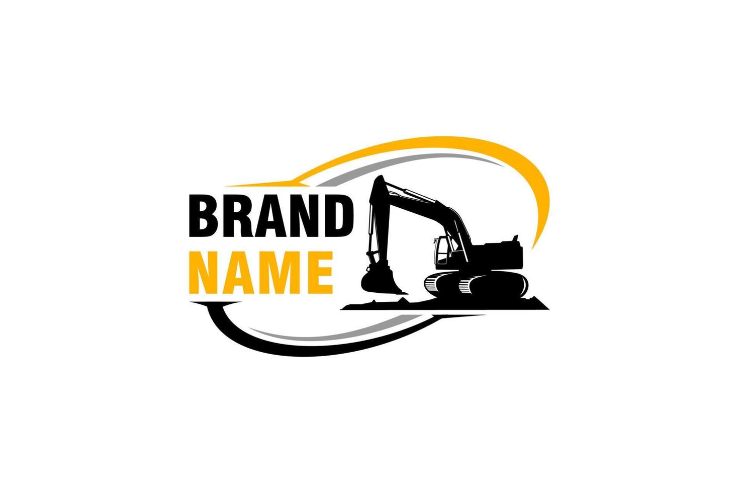 Excavator logo template vector. Heavy equipment logo vector for construction company. Creative excavator illustration for logo template.