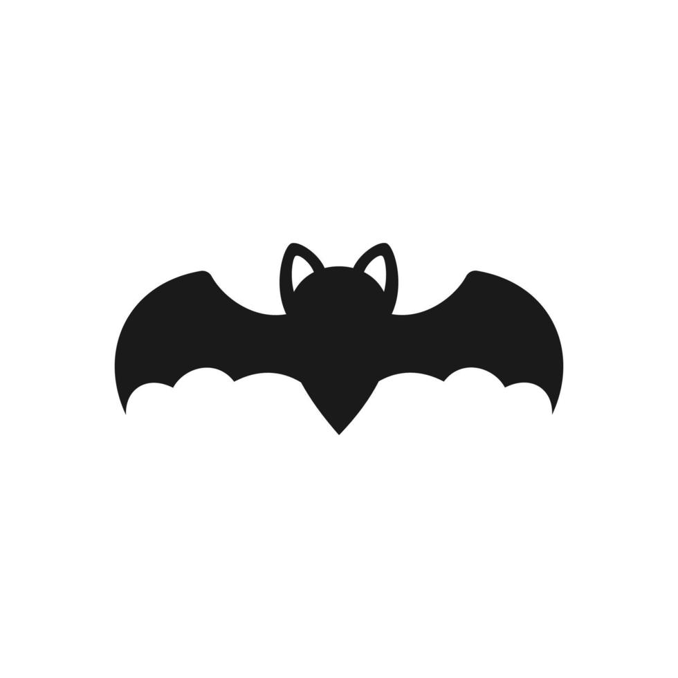 Halloween bat silhouette simple icon logo illustration vector