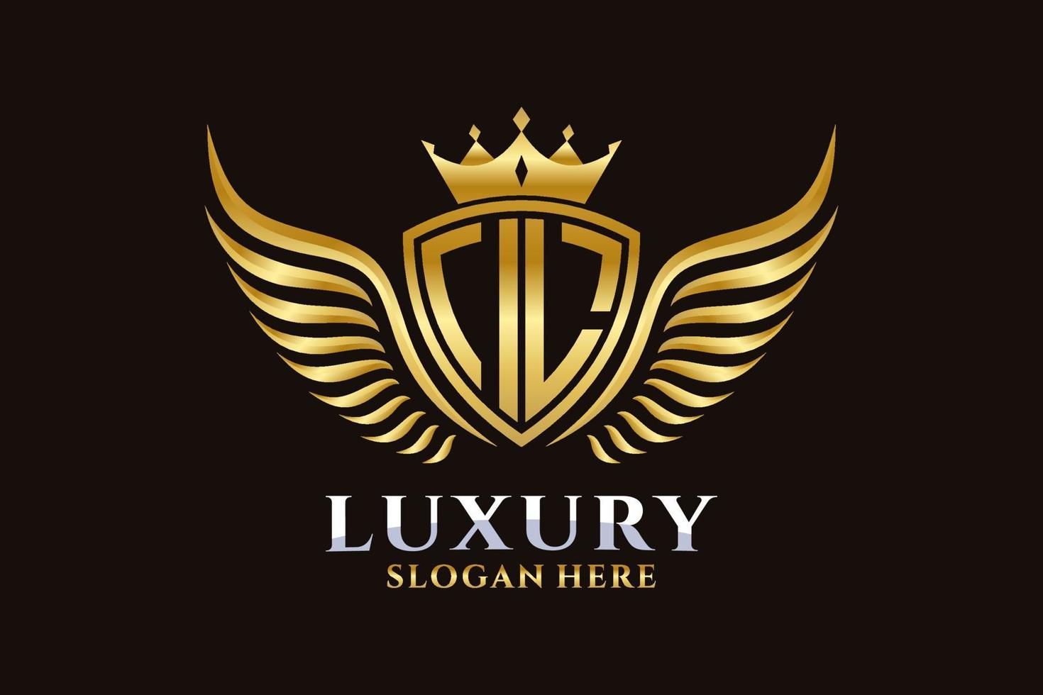 Luxury royal wing Letter IL crest Gold color Logo vector, Victory logo, crest logo, wing logo, vector logo template.