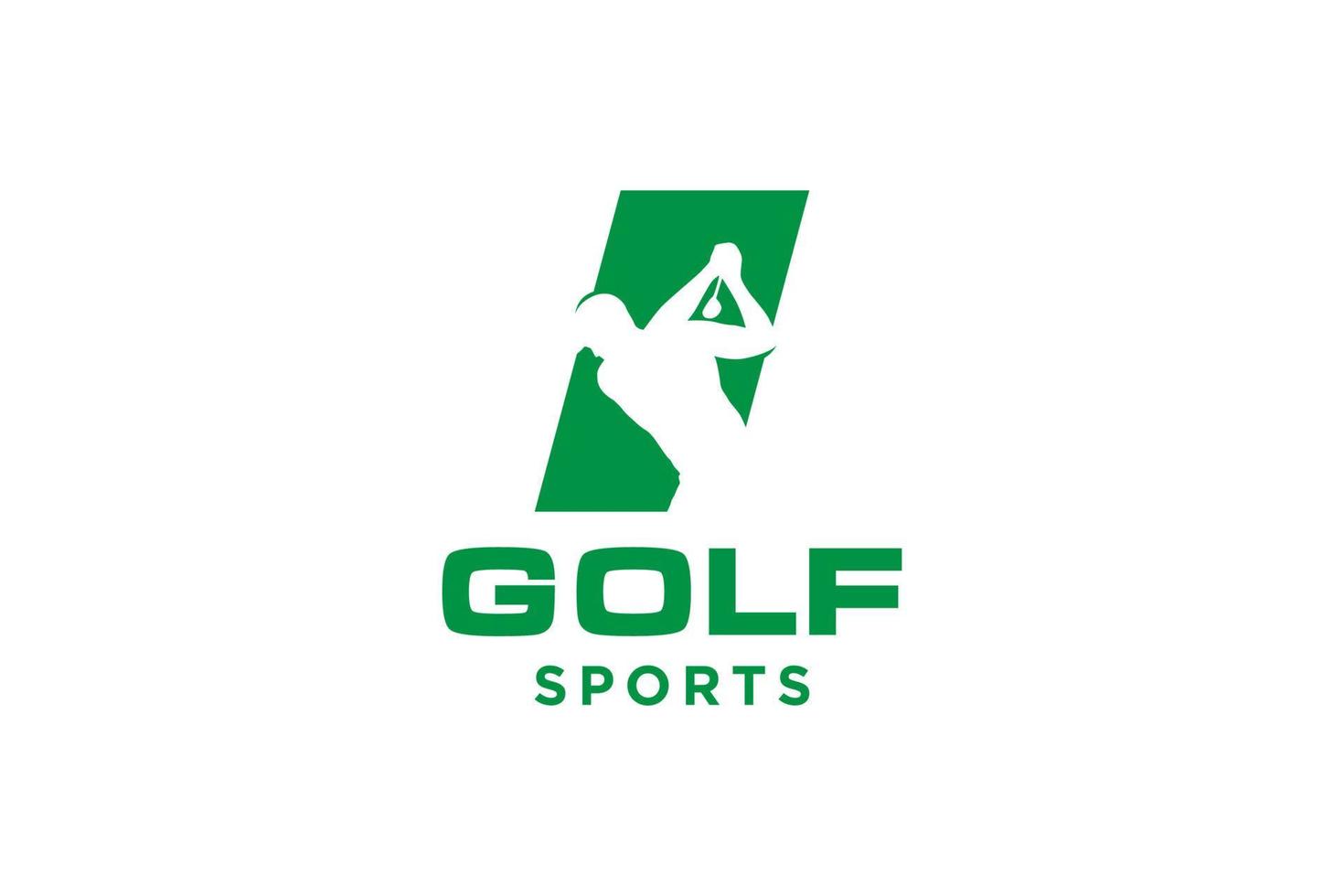 logotipo de icono de letra del alfabeto i para plantilla de vector de diseño de logotipo de golf, etiqueta vectorial de golf, logotipo de campeonato de golf, ilustración, icono creativo, concepto de diseño