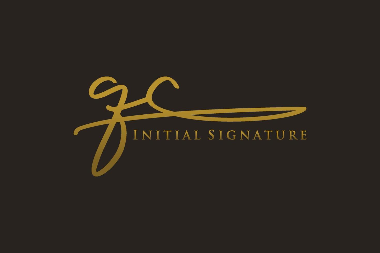 Initial QC Letter Signature Logo Template elegant design logo. Hand ...