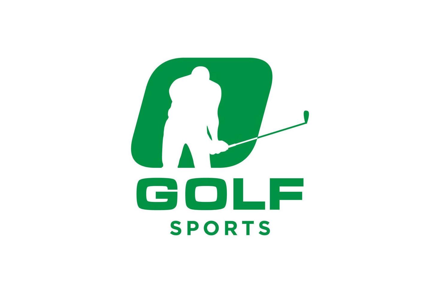 logotipo de icono de letra del alfabeto o para plantilla de vector de diseño de logotipo de golf, etiqueta vectorial de golf, logotipo de campeonato de golf, ilustración, icono creativo, concepto de diseño