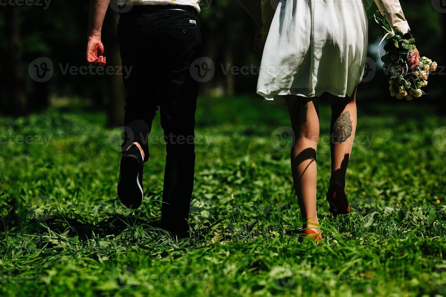 beautiful couple in park photo