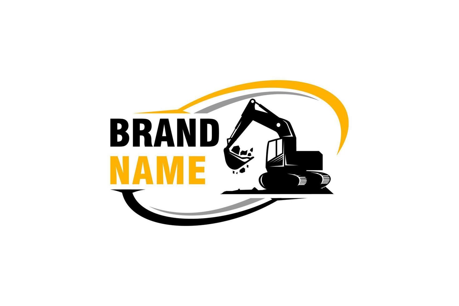 Excavator logo template vector. Heavy equipment logo vector for construction company. Creative excavator illustration for logo template.