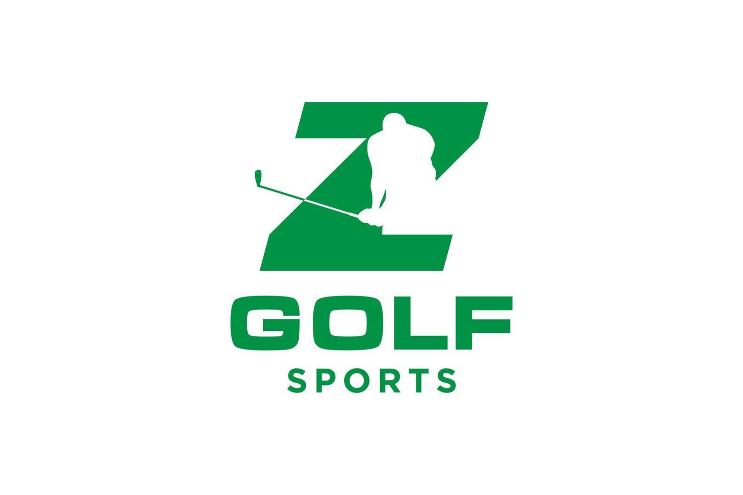 Alphabet letter icon logo Z for Golf logo design vector template, Vector label of golf, Logo of golf championship, illustration, Creative icon, design concept