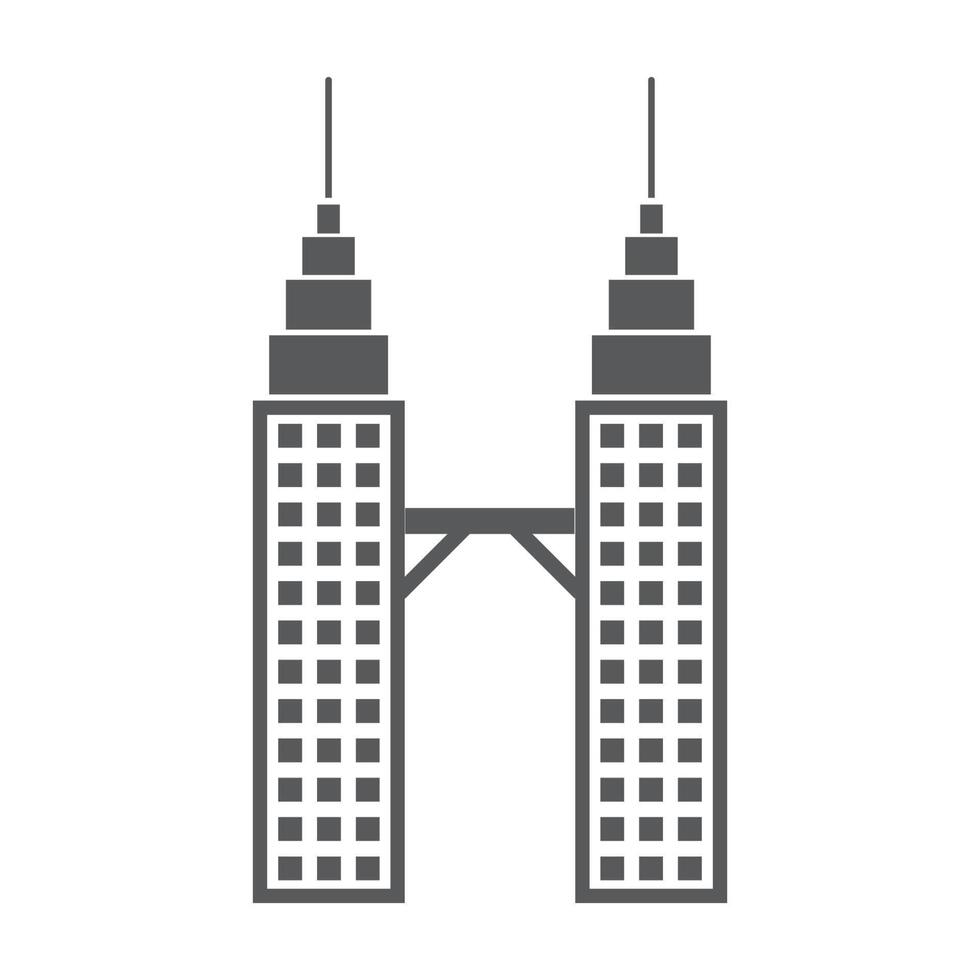 diseño de icono de vector de edificio de malasia