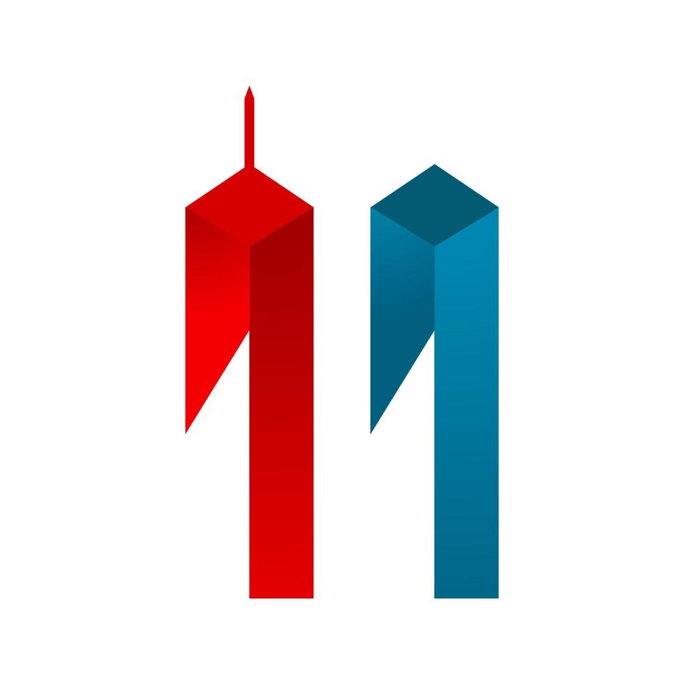 Twin Tower Patriot day Vector icon design