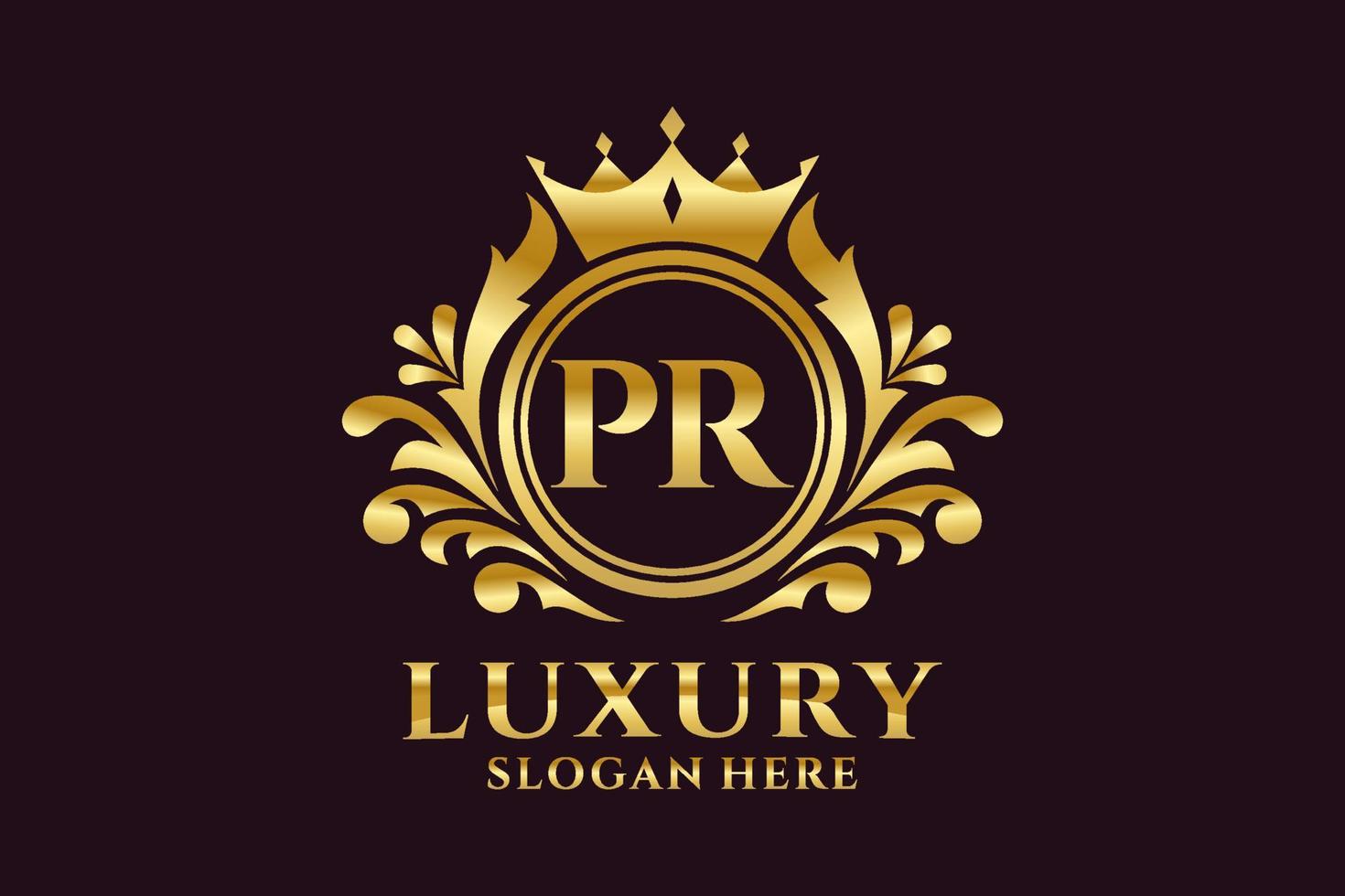 Initial PR Letter Royal Luxury Logo template in vector art for luxurious branding projects and other vector illustration.