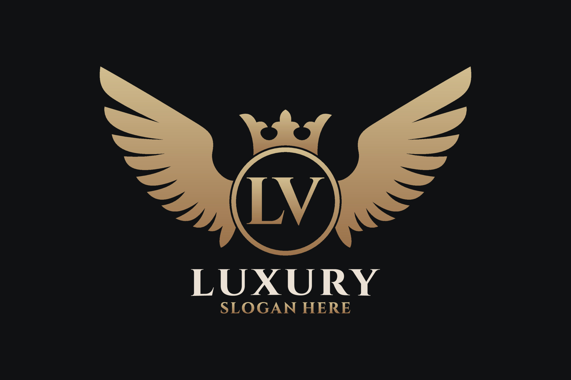 Luxury royal wing Letter LV crest Gold color Logo vector, Victory logo, crest  logo, wing logo, vector logo template. 11355918 Vector Art at Vecteezy
