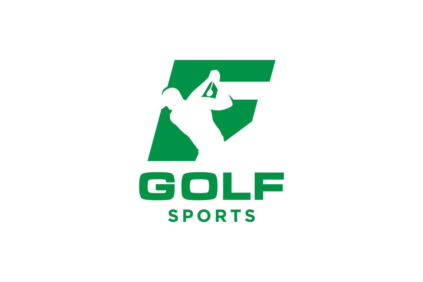 Alphabet letter icon logo F for Golf logo design vector template, Vector label of golf, Logo of golf championship, illustration, Creative icon, design concept