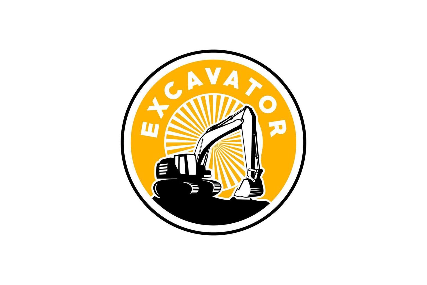 Excavator logo template vector. Heavy equipment logo vector for construction company. Creative excavator illustration for logo template.