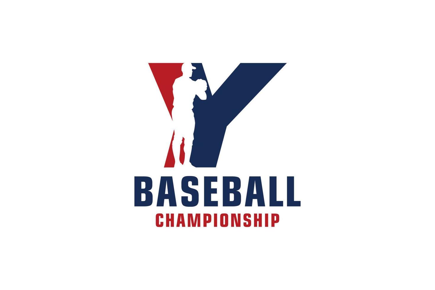 Letter Y with Baseball Logo Design. Vector Design Template Elements for Sport Team or Corporate Identity.