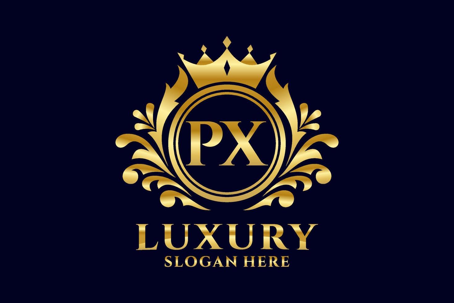 Initial PX Letter Royal Luxury Logo template in vector art for luxurious branding projects and other vector illustration.