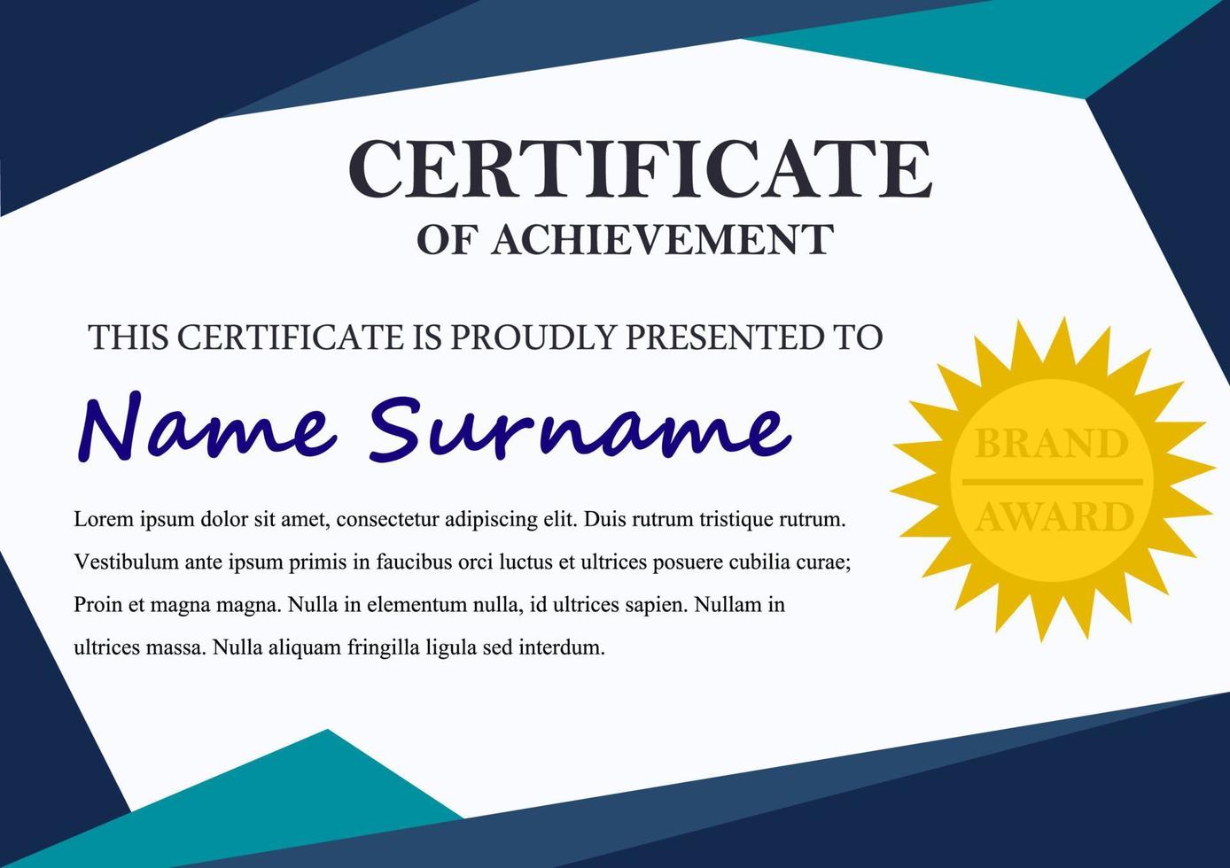 certificado de apreciación template.diploma vector template.gold border.