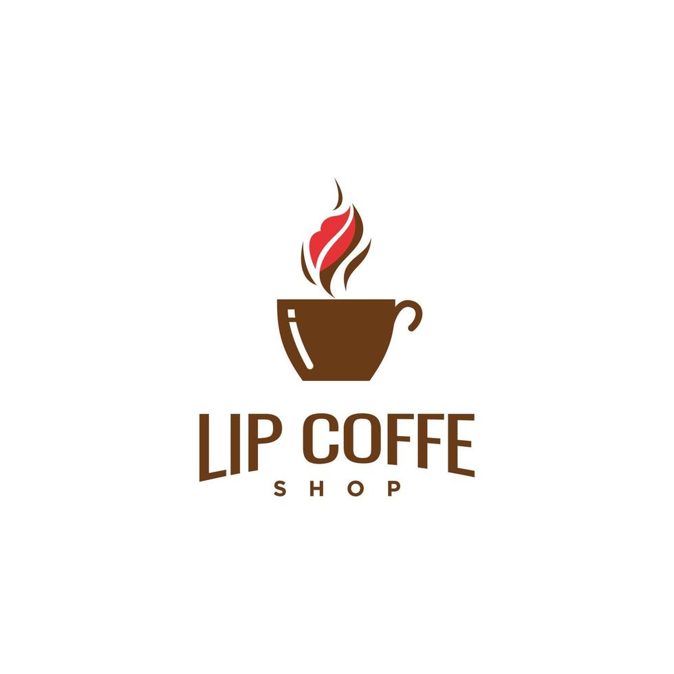 Lip coffee logo concept design vector