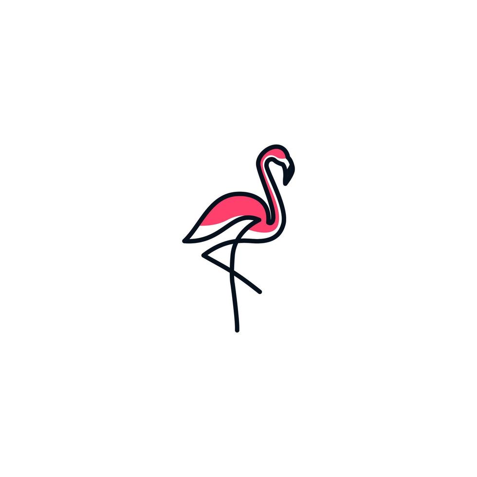 diseño de concepto de logotipo elegante simple flamingo. ilustración vectorial flamenco vector