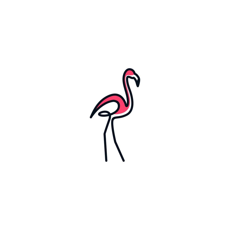 diseño de concepto de logotipo elegante simple flamingo. ilustración vectorial flamenco vector