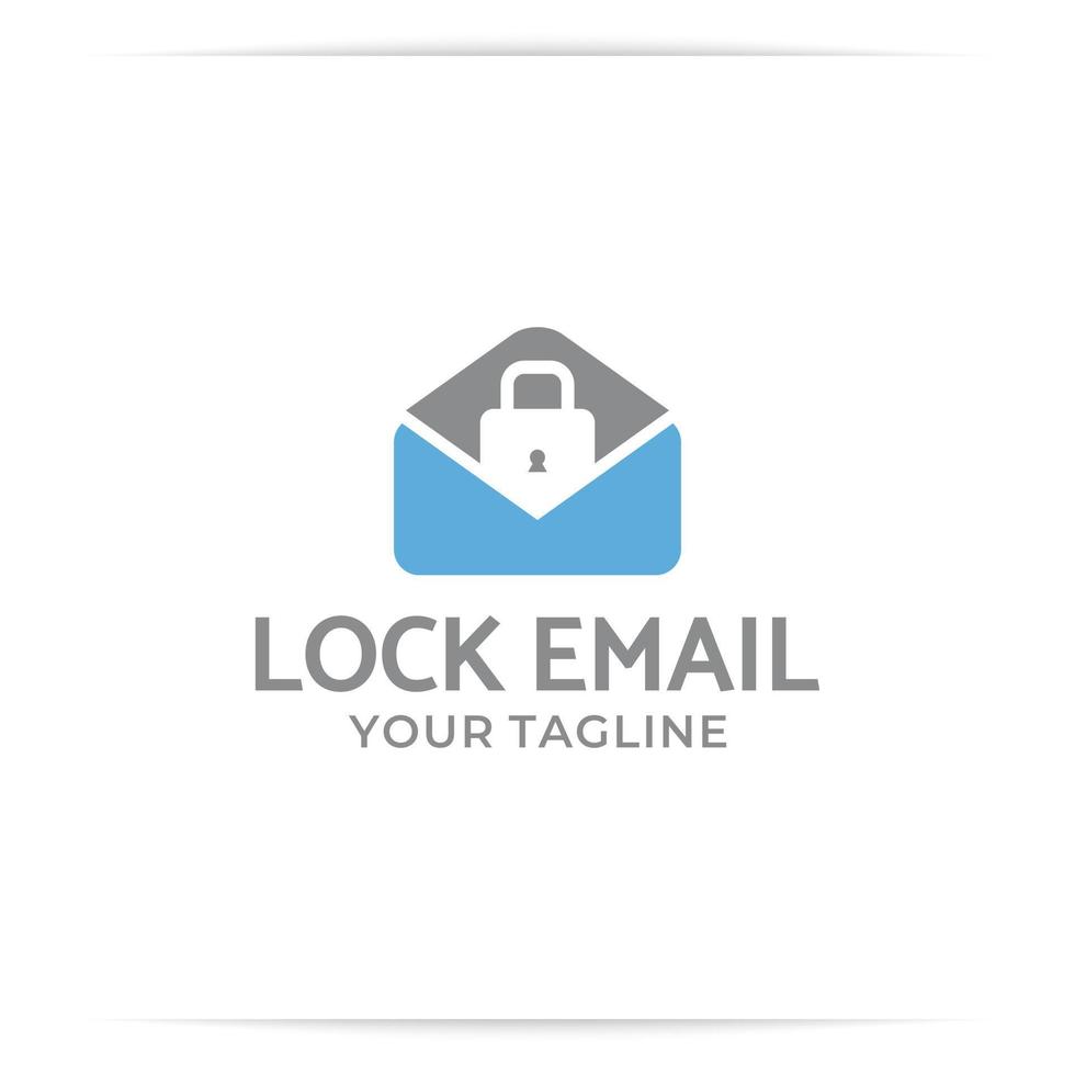 mail lock logo design vector, padlock, pasword, message vector