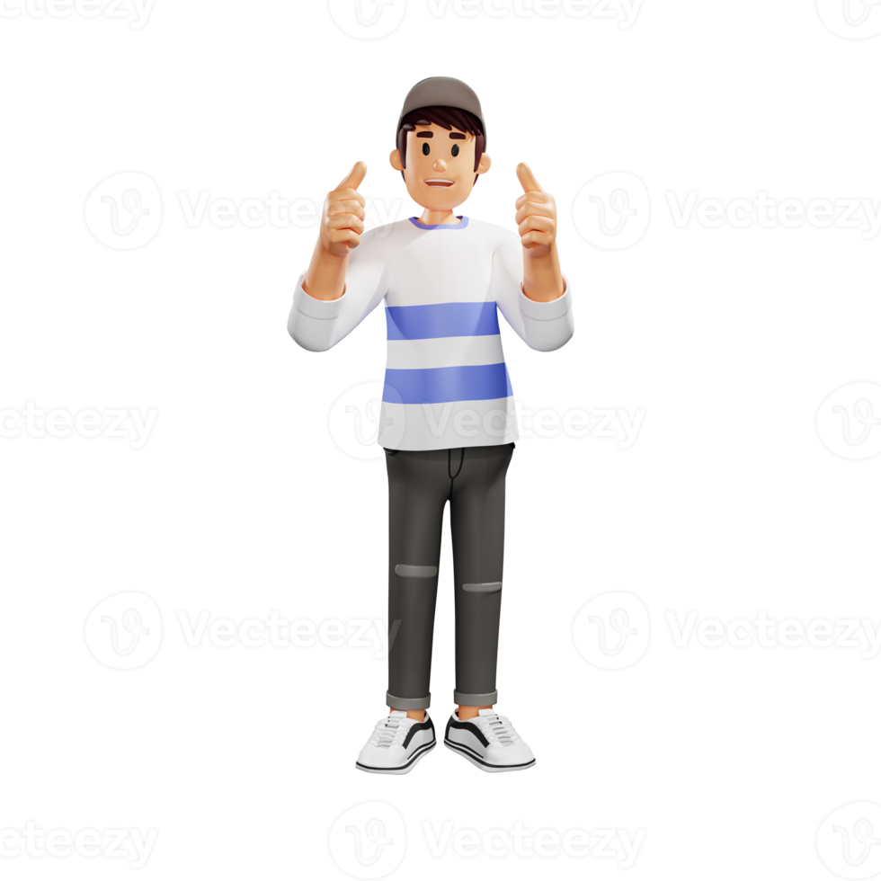 Young people got an idea 3d character illustration png