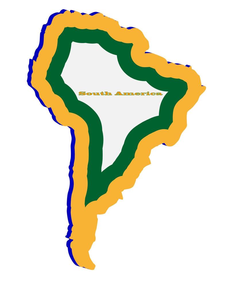 Map of South America on a white background vector