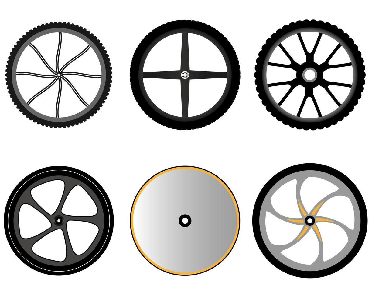 ruedas para bicicleta deportiva sobre un fondo blanco vector