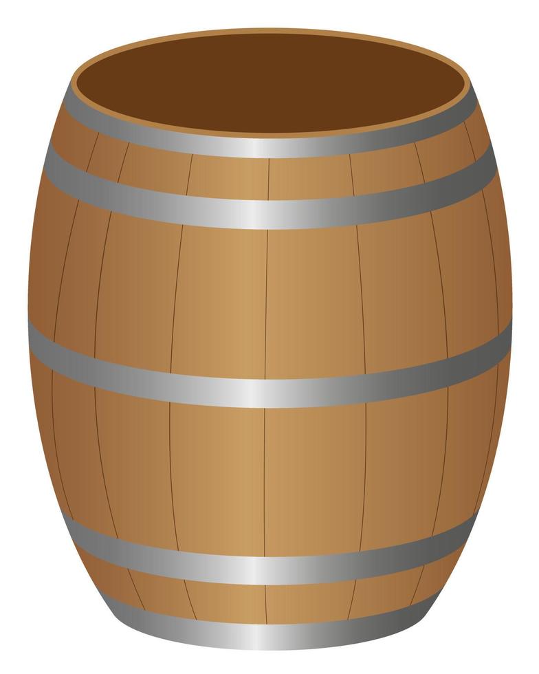 Barrel wood product storage on a white background vector