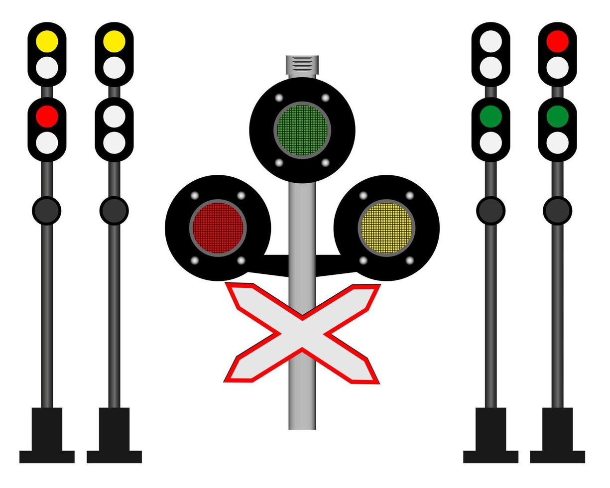 tráfico ferroviario para trenes sobre un fondo blanco vector