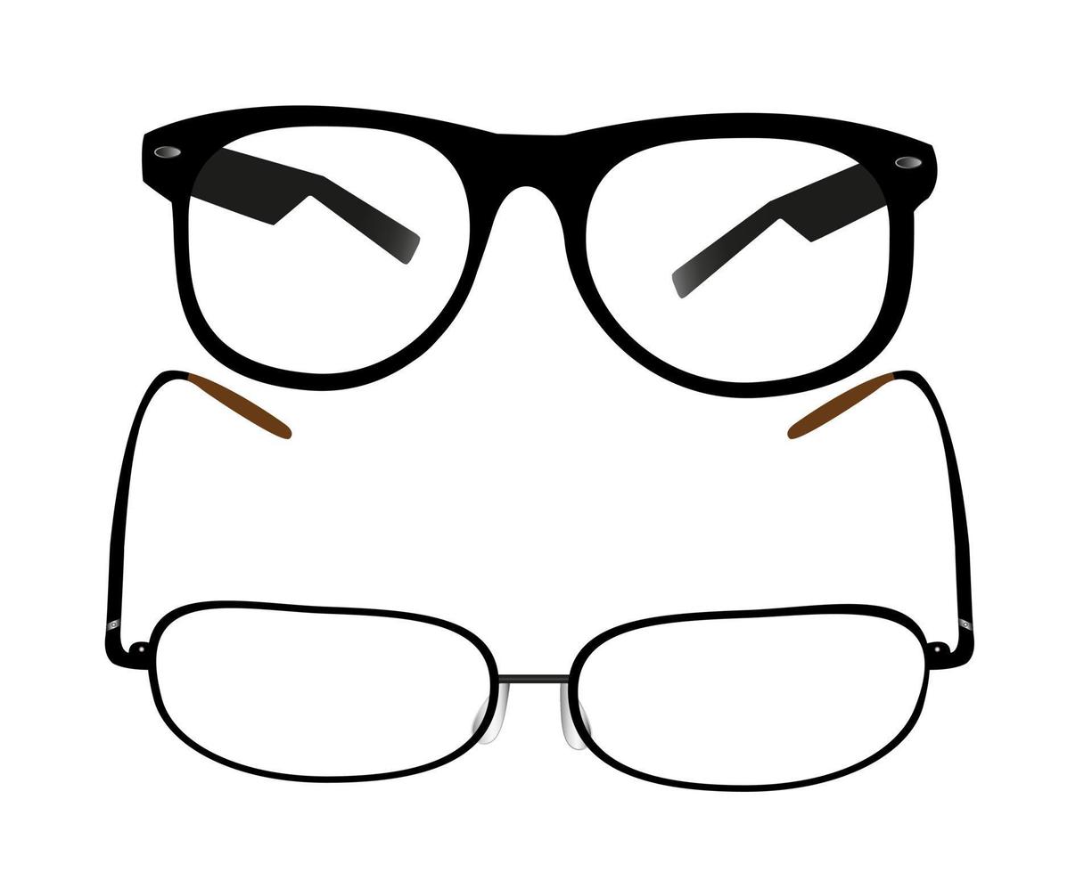two black spectacles for the eyes on a white background vector