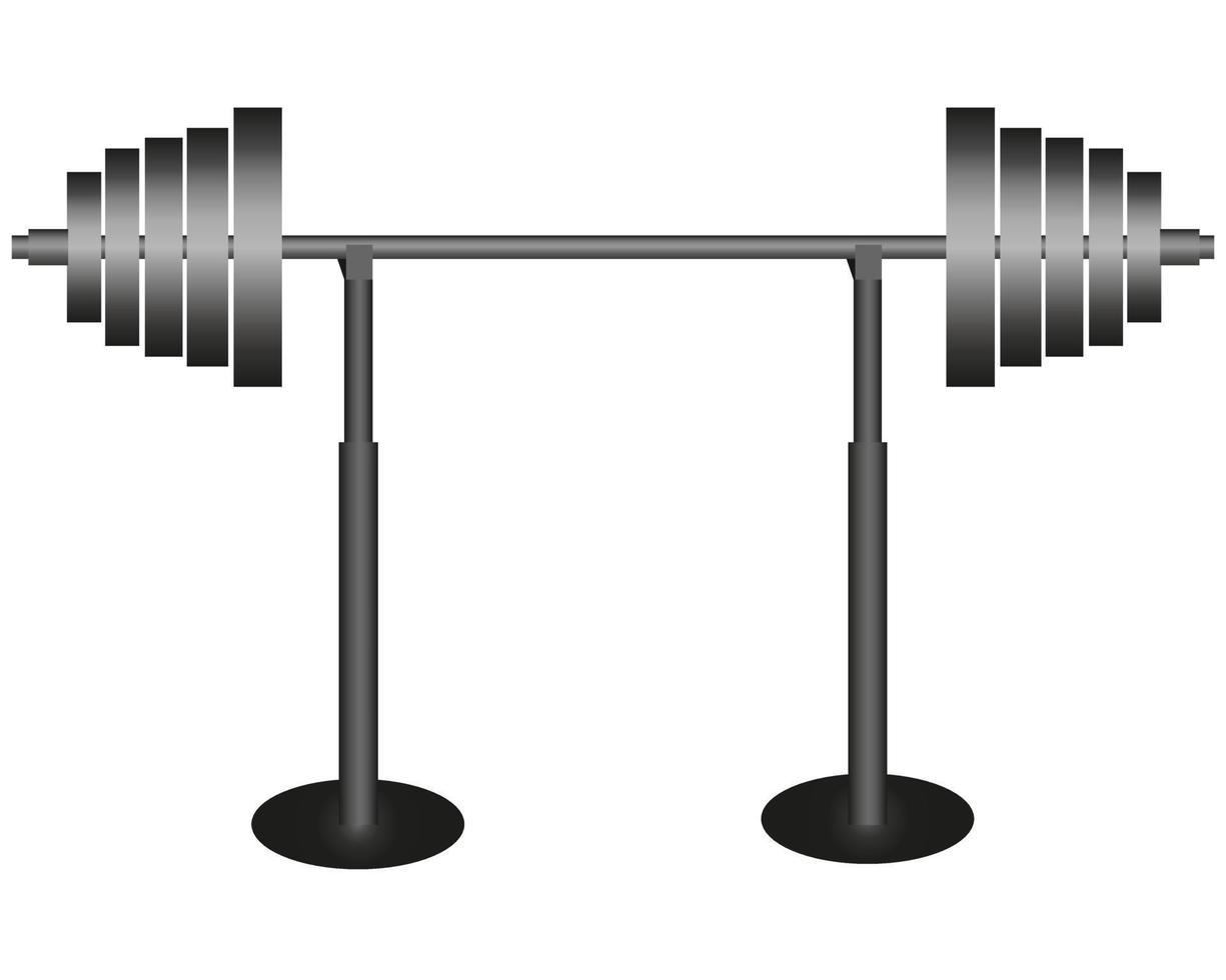 varilla para simulador de levantamiento de pesas sobre un fondo blanco vector