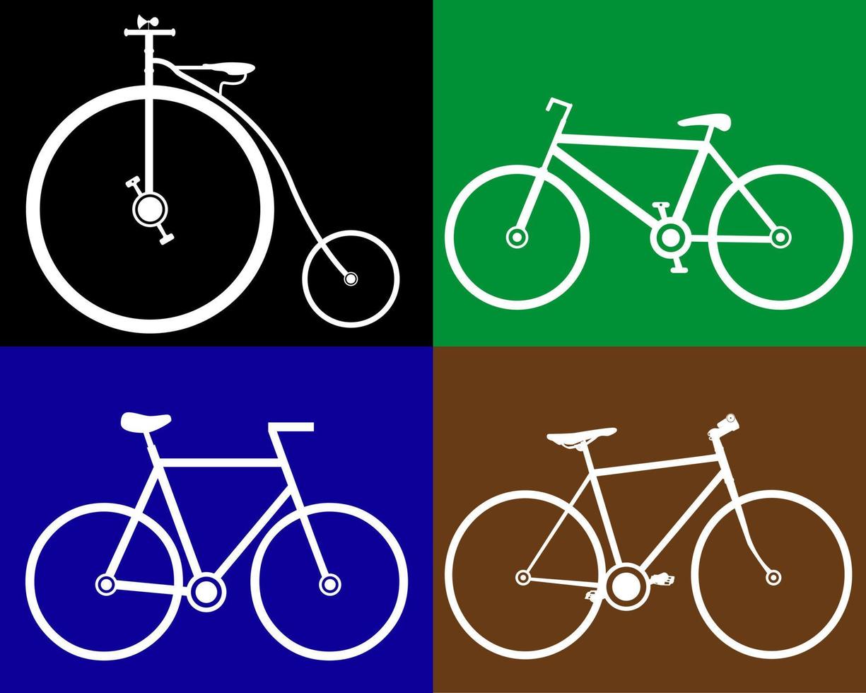 different bikes to different backgrounds vector