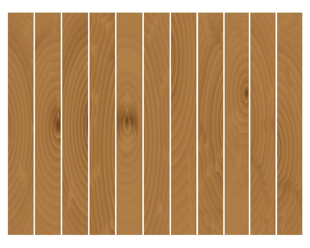 wooden planks with pattern on white background vector