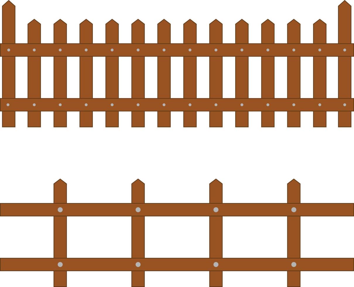 Wooden fence vector design for home
