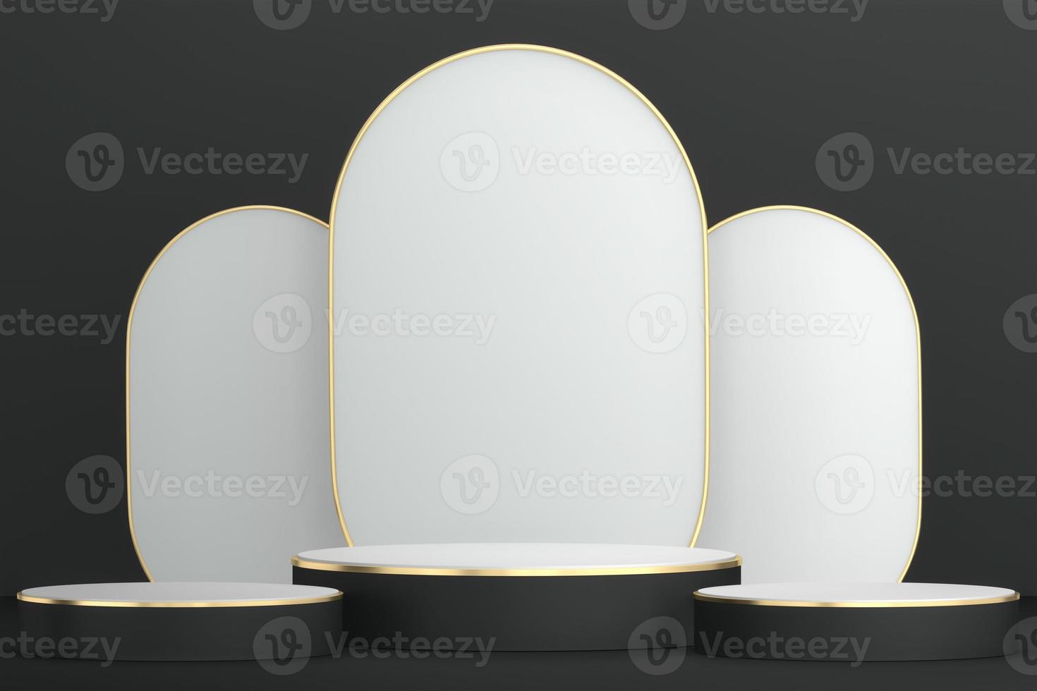 Black abstract design black podium show cosmetic products. 3D rendering photo