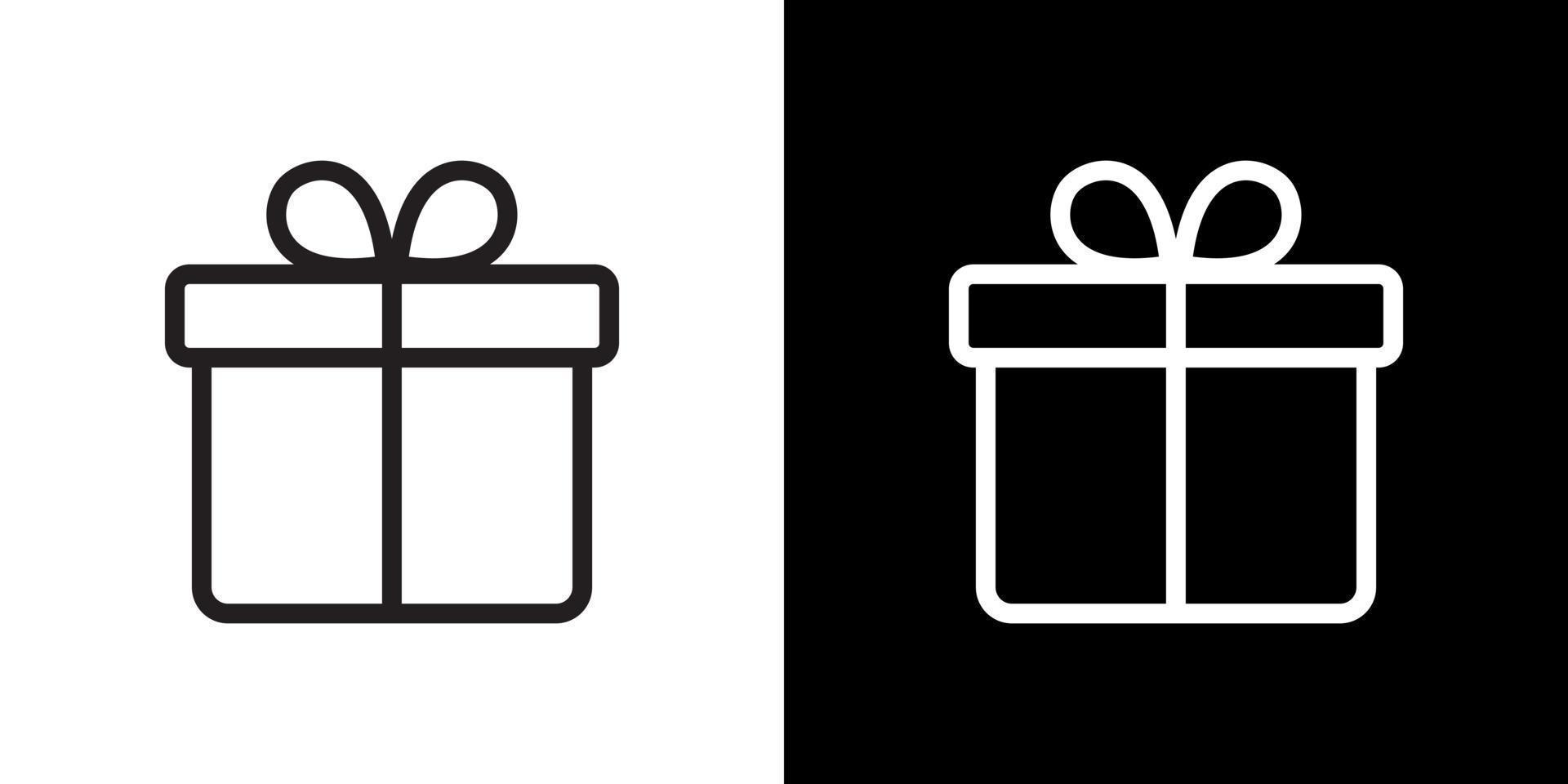 Gift box icon vector in line style. Present sign symbol