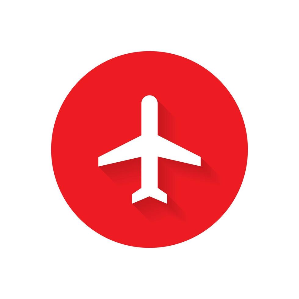 Plane, airplane mode button icon vector in flat style