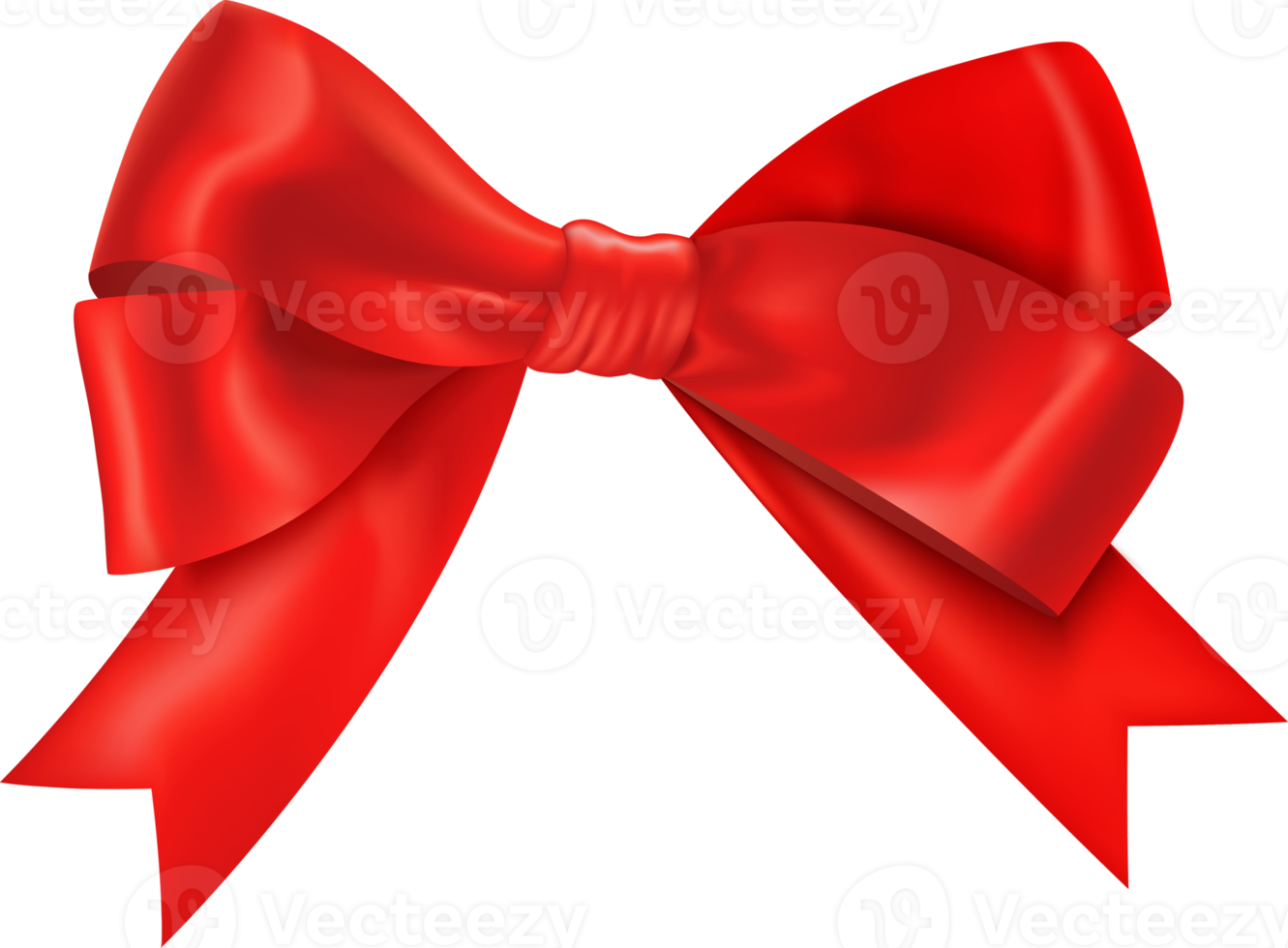 Shiny red satin  bow png