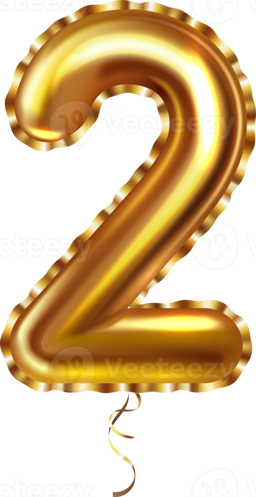 Golden  Balloon Number Two png