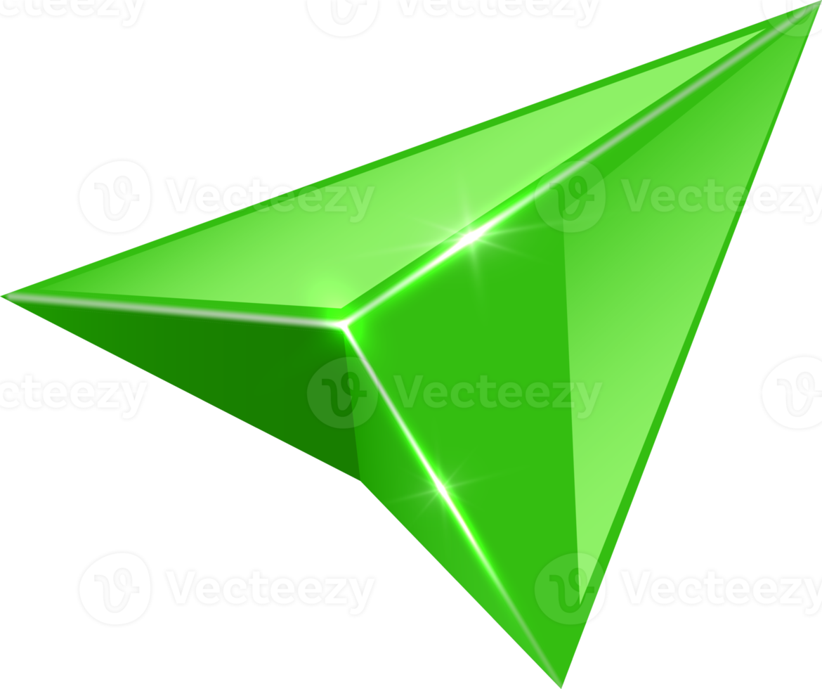 3d framställa grön pil pekare png