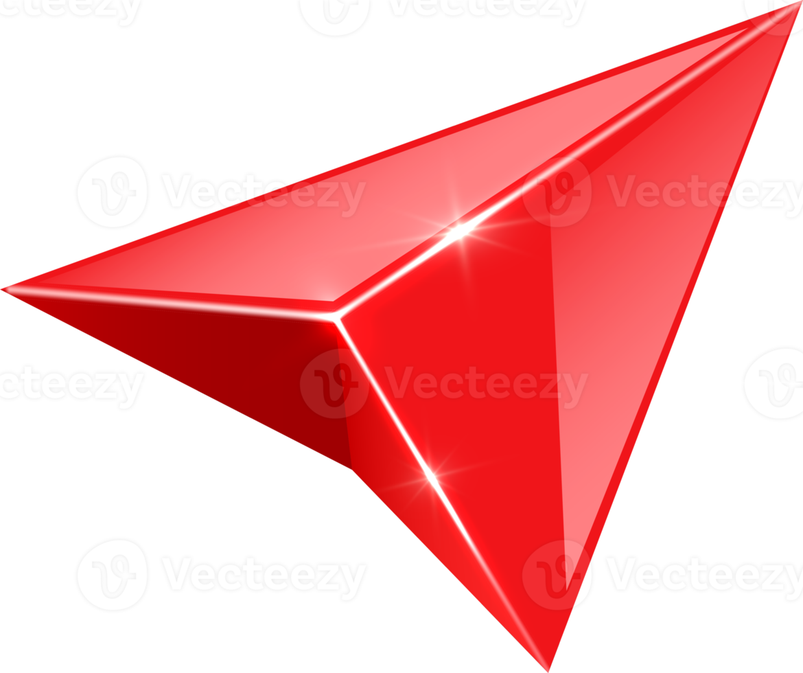 ponteiro de seta vermelha de renderização 3D png