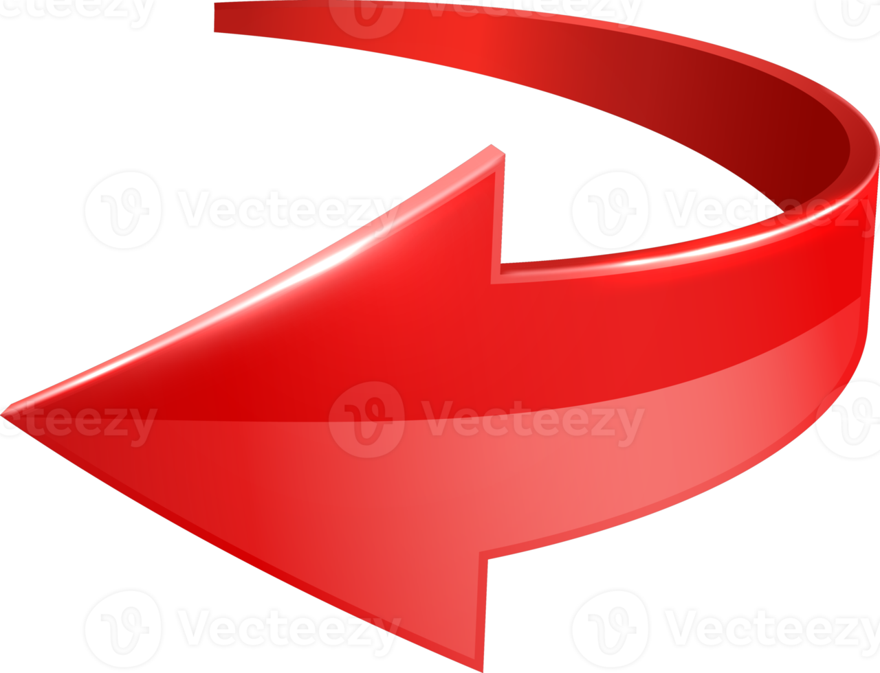 3d kurva röd pil png