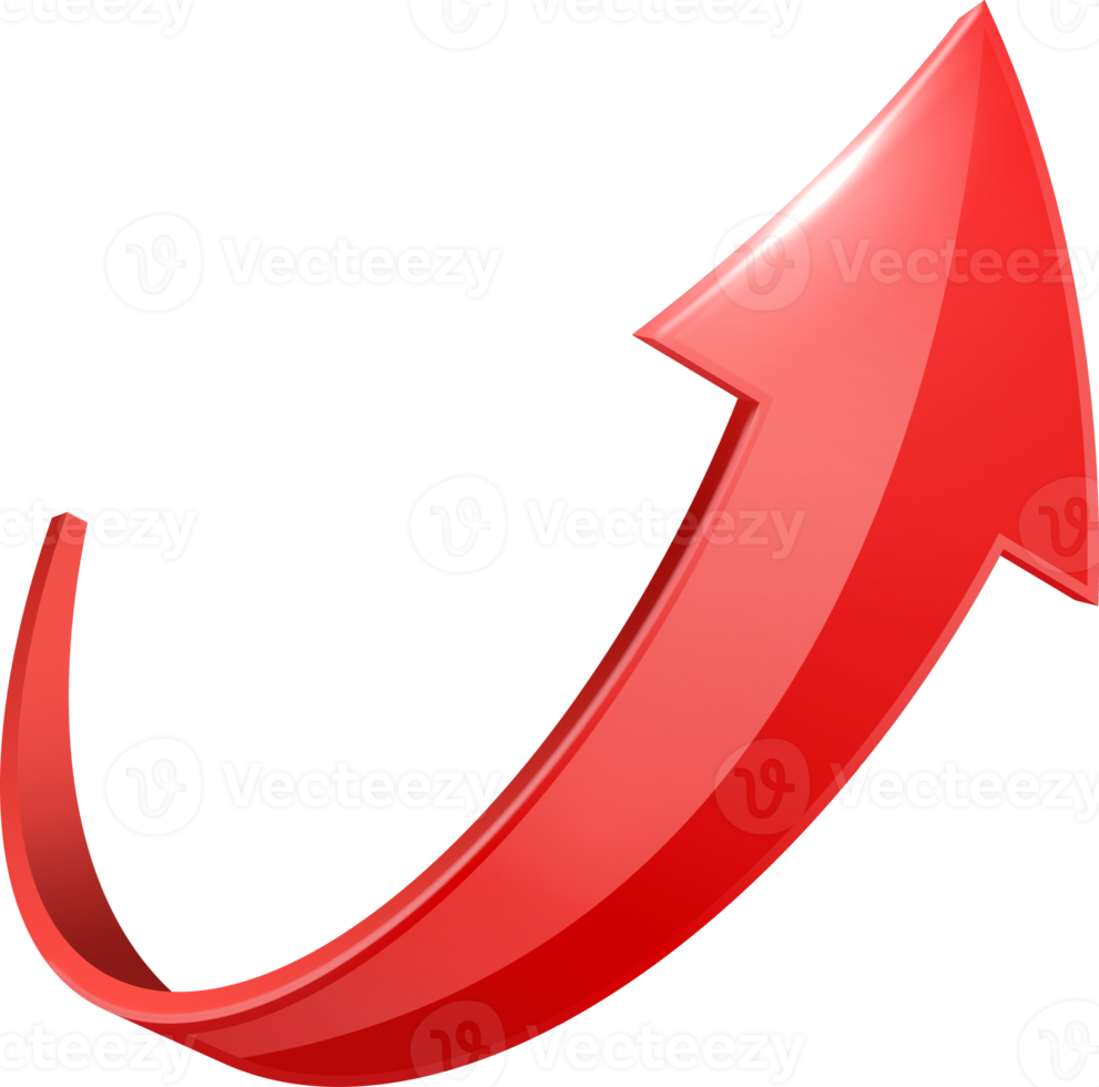 3D curve  red arrow png