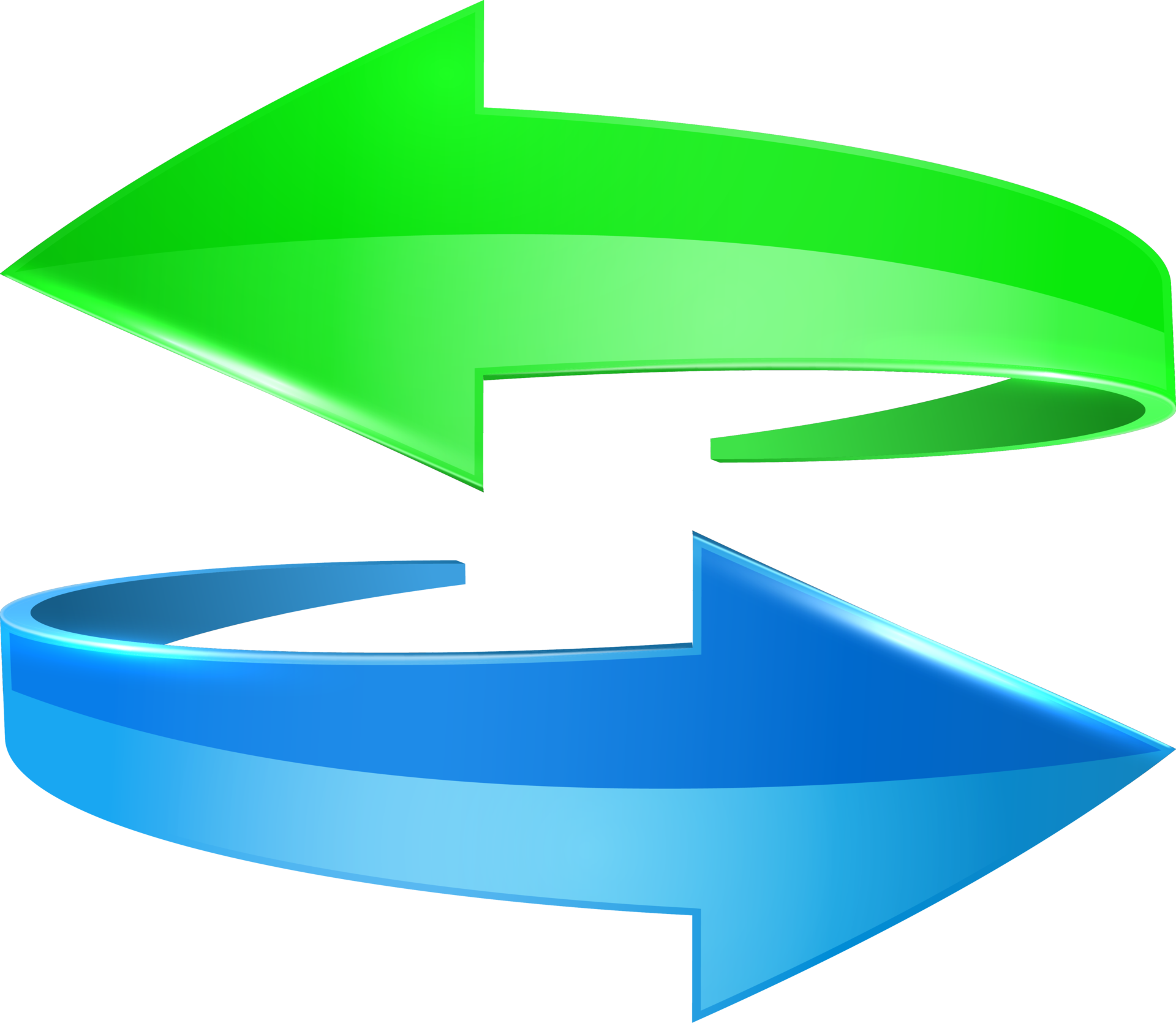 Green and blue 3D glossy arrows 11356545 PNG