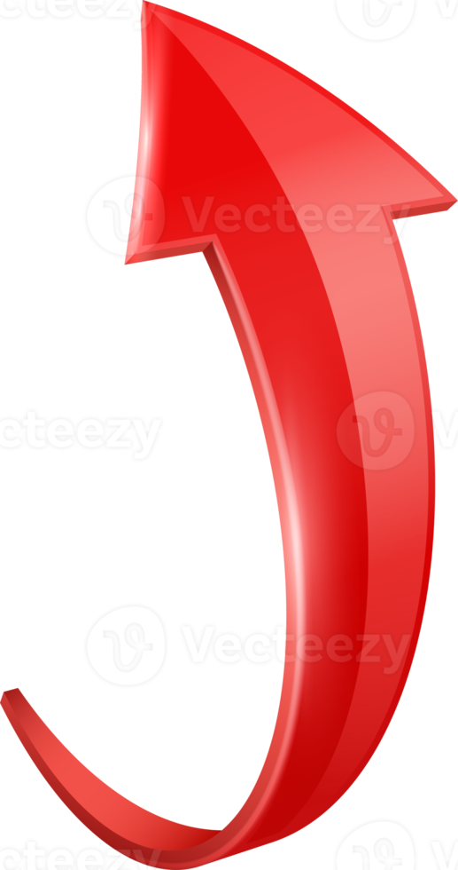 3D curve  red arrow png