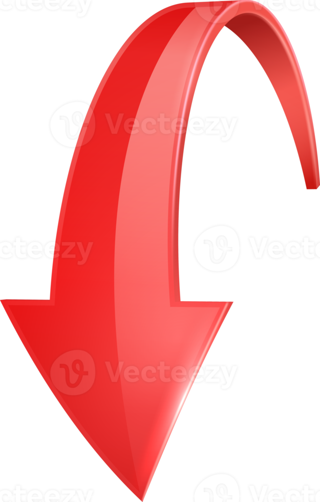 3D curve  red arrow png