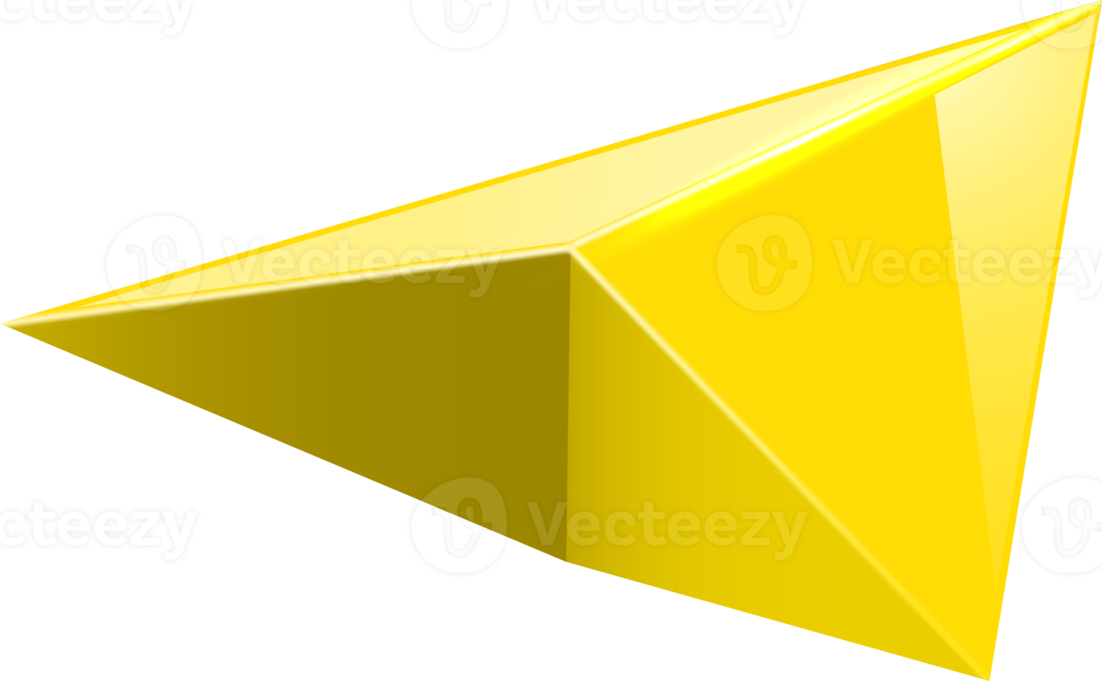 3D  render  yellow arrow pointer png