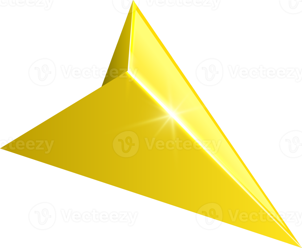 3D  render  yellow arrow pointer png