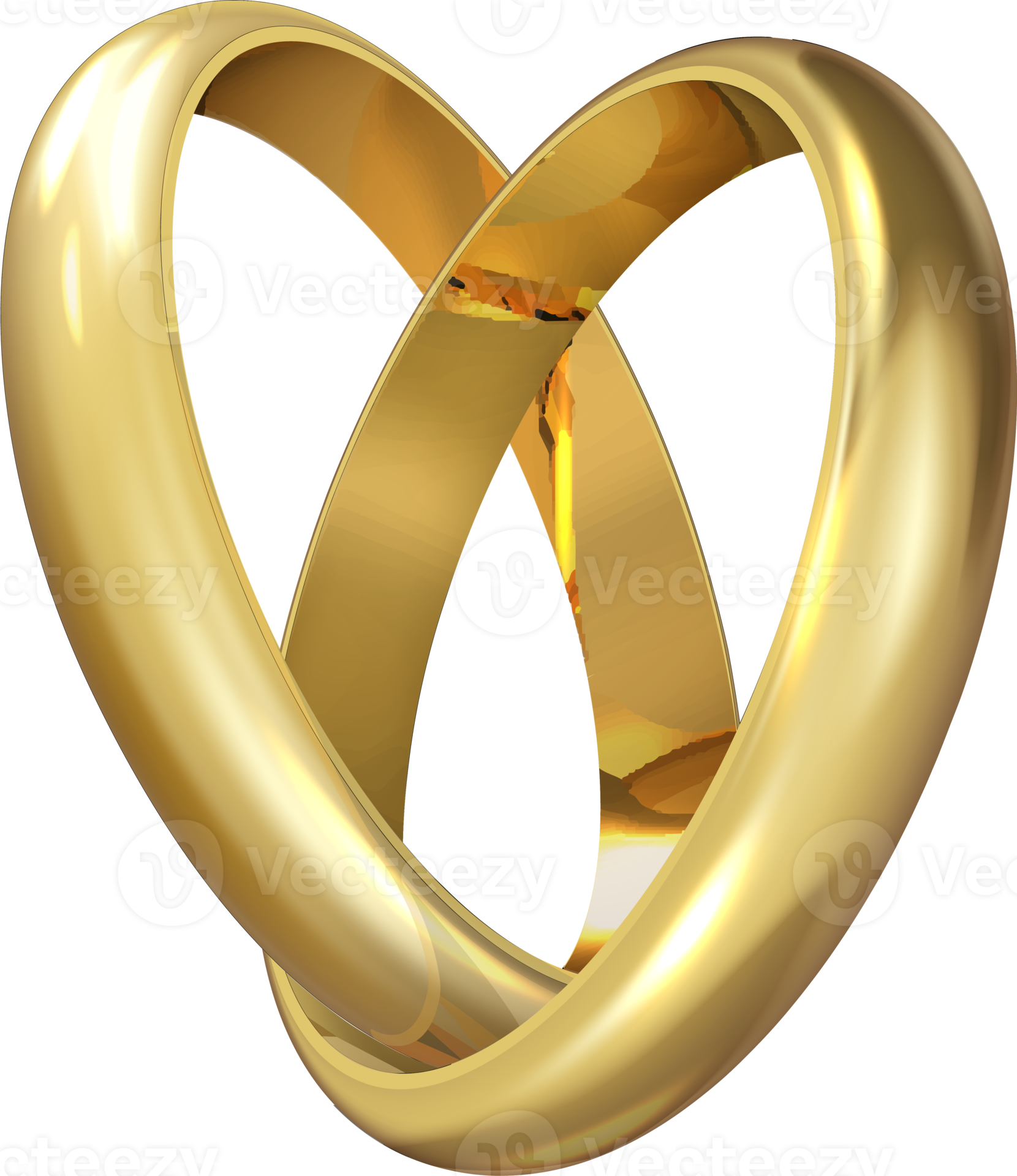 Pair of gold wedding rings 11356618 PNG